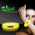 9" Deluxe Single Color Triple Wide Yellow Glow Bracelet